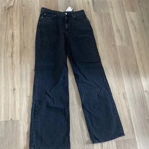 Black straight leg jeans
